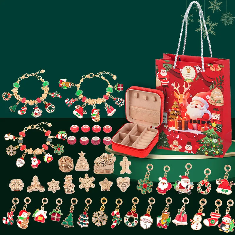 Luxury Christmas Gifts Jewelry For Girls Women DIY Handmade Bracelet Set With Box Christmas Present Creative Gift Set