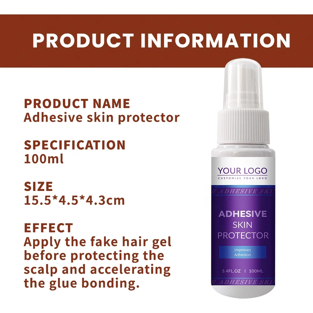 Low MOQ Custom Label  Hair Het Protectant Spray Private Label Adhesive Lace Glue Skin Protector Skin Guard Protectant