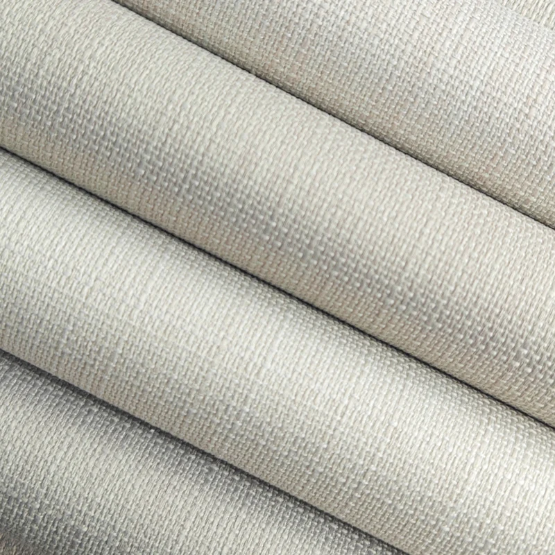 Jacquard Style Satin Blackout Bonded Fabric with FR Lining Blackout Curtain in Beige and Grey for Hotels Coated Fireproof