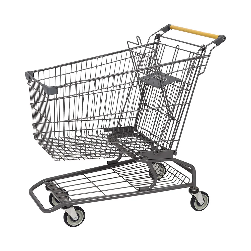 Premium Steel Large 4 Wheels Shopping Supermarket Carts for Retail Store