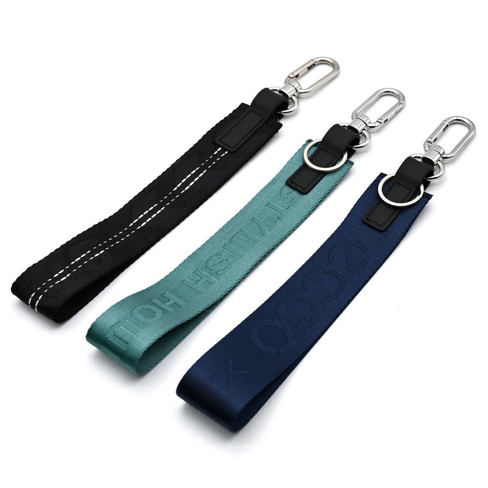 YYX Fashion Nylon Jacquard Keychain Custom New Style Wrist Strap Keychain Creative Luggage Decoration Nylon Mobile Phone Lanyard