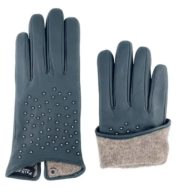 Wholesale Fashionable Touch Screen Women Patent Leather Genuine Sheepskin Gloves Winter Warm