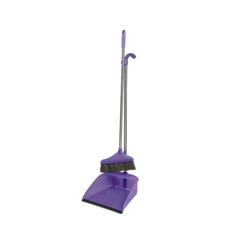 Household Factory Floor Cleaning Broom and Dustpan Set Plastic with Long Iron Rod