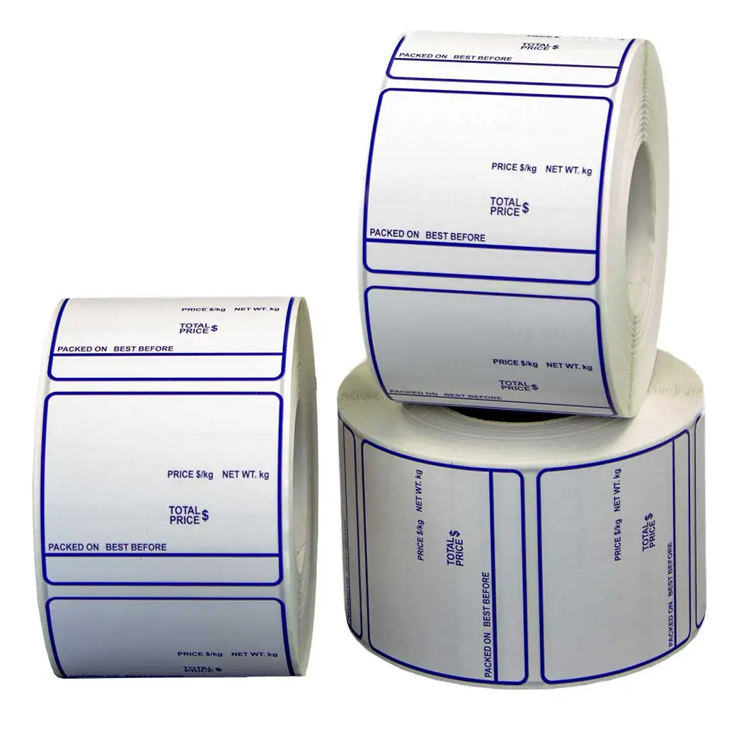 Free Sample CAS Weighing Scale Label Printing 58x40 58x60 Self Adhesive Label Barcode Sticker Scale label roll for Supermarket