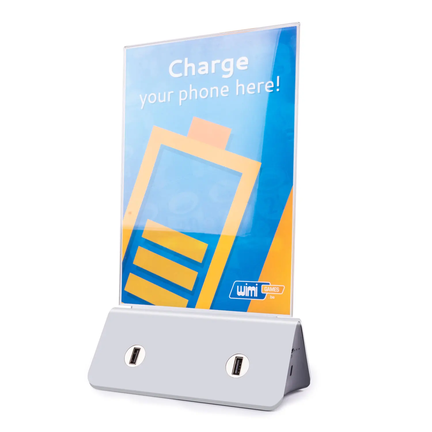
Advertising Charging Function Combined Power Bank Menu Holder Table Charging Station 