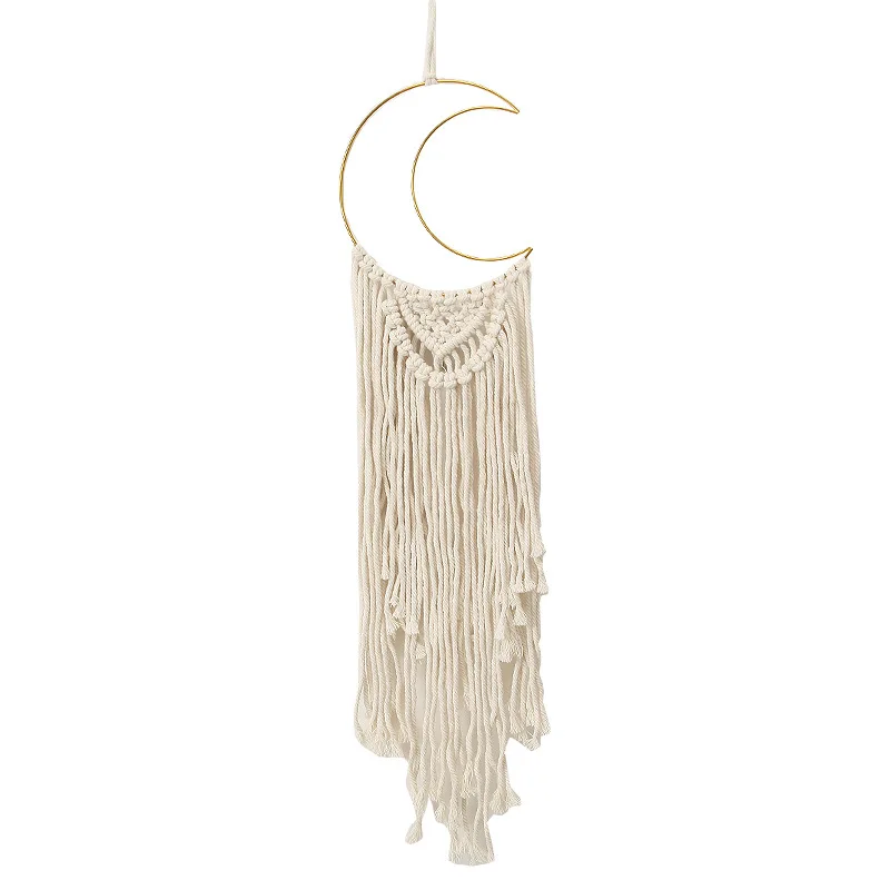 Moon Macrame Wall Hanging Boho Rope Woven Dream Catcher Wall Decor Chic Home Decoration