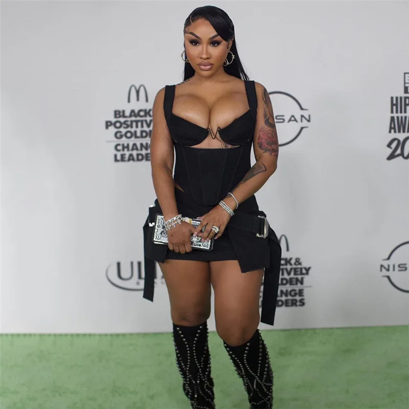 Good Quality Fashion Simple Sleeveless Sexy Top Skirt Two Piece Set For Women