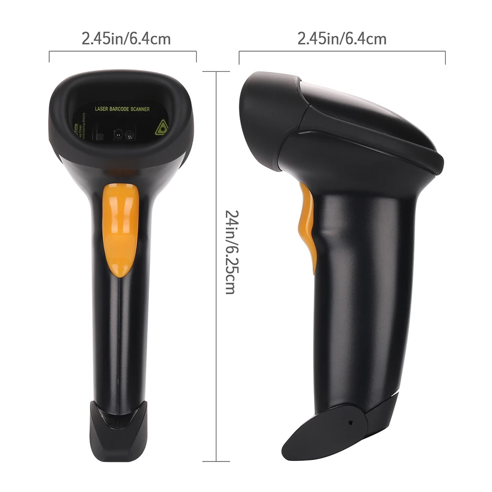  Ручной 1D лазерный сканер штрих-кодов MiNJCODE MJ2806 с подключением USB/RS232/PS2