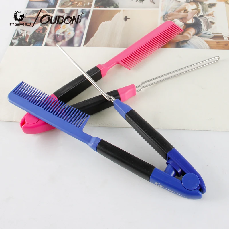 V Shape Folding Hairbrush Hair Straightener Comb Salon Hairdresser Barber Hair Cutting Comb Hair Brush Styling Tool 7014