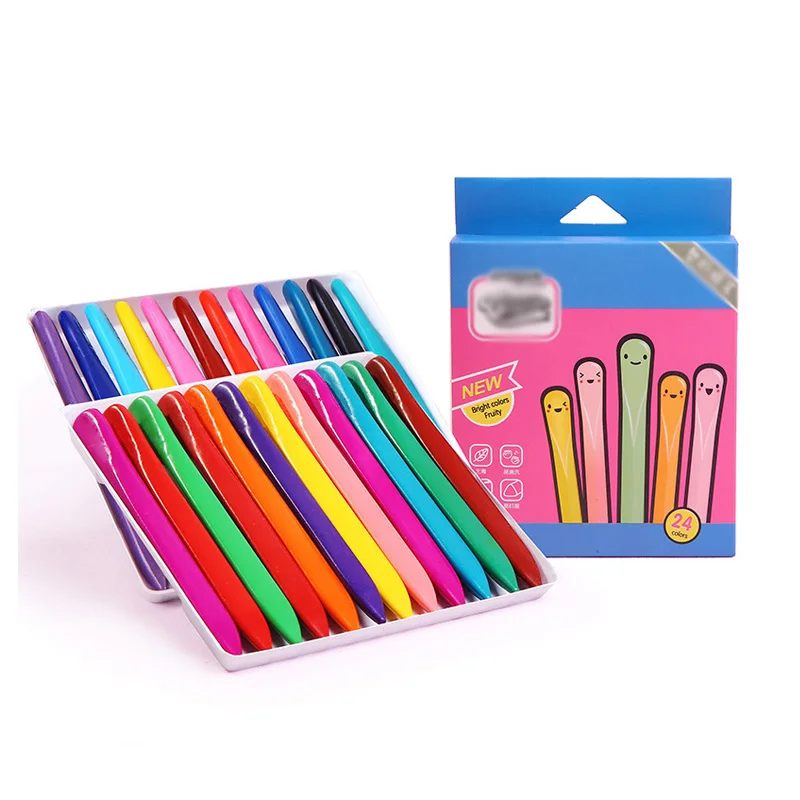 
wax plastic colored washable triangle crayons for kids 