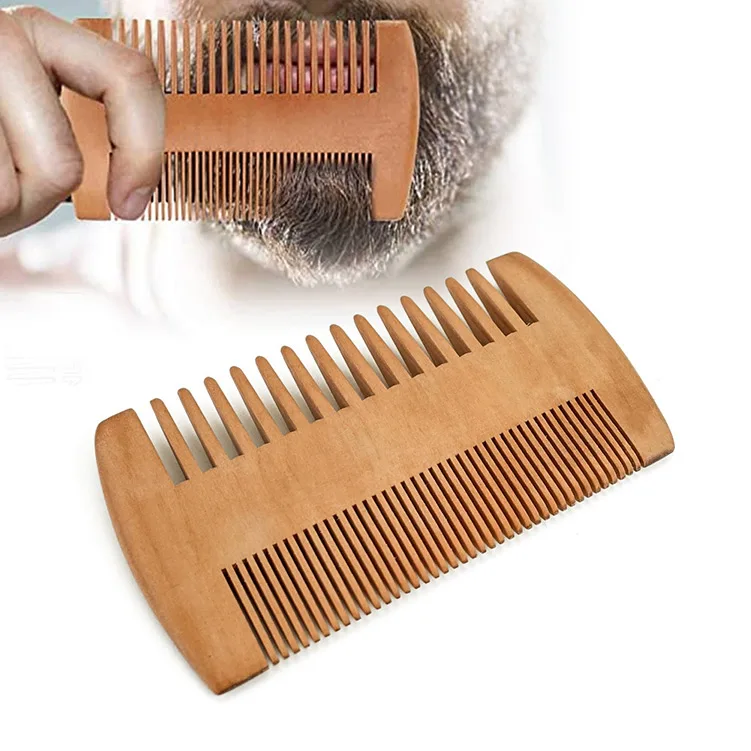 men green black neem sandalwood pocket wooden comb beard & mustache hair comb custom logo wood set