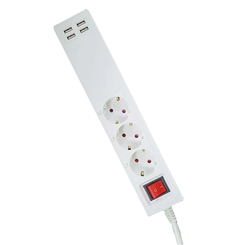 UK Настольный несколько башня от перенапряжения переменного тока мульти выход штепсельную вилку шнура питания пропилен-каучука прокладки с usb гнездо выдвижения