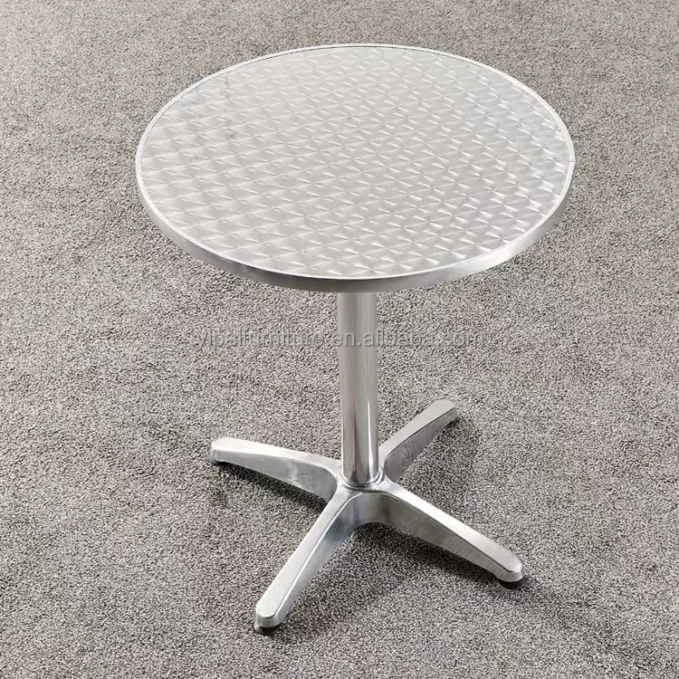 Tavern restaurant coffee shop Aluminum alloy table folding convenient dining table courtyard leisure barbecue small round table