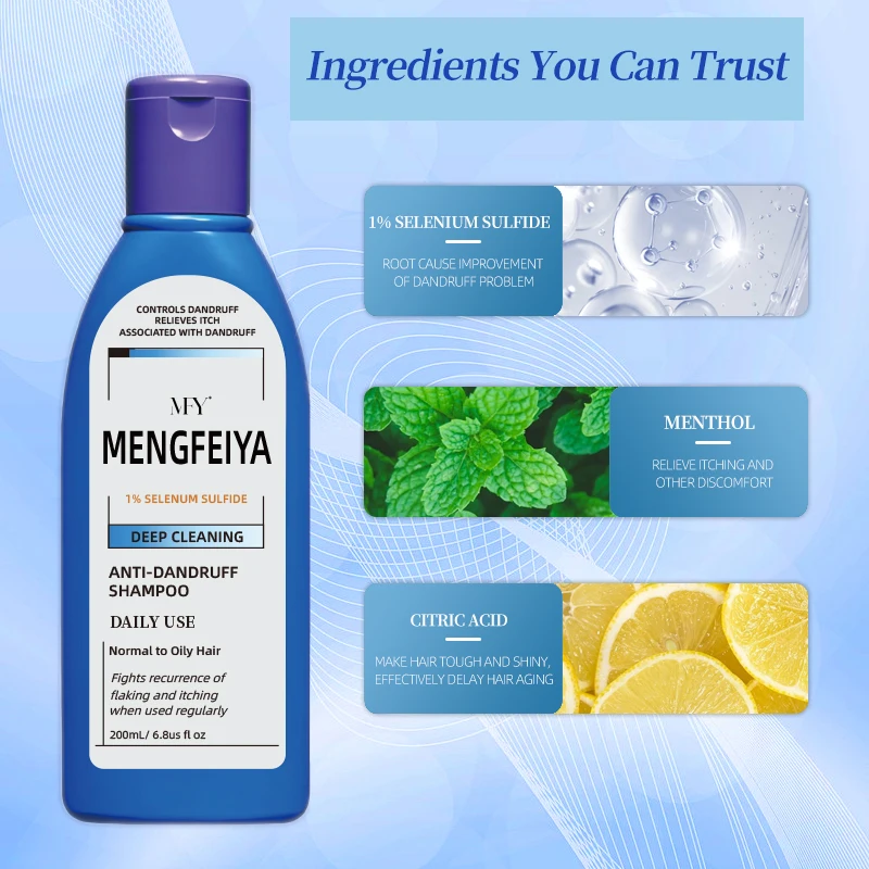 Containing Selenium Sulfide 1% Mint Professional Anti-Dandruff Shampoo Severe Dandruff Cleansing Shampoo Factory Wholesale