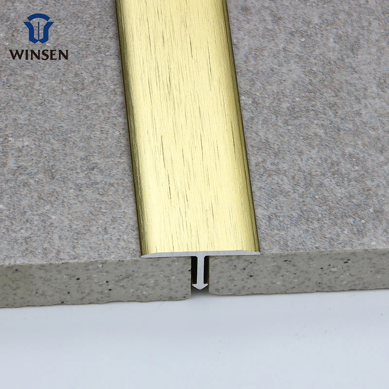 Fast Delivery Aluminium Construction Material Furniture Flexible Decorative Gold Silver T Shape Thin Metal Transition Strips