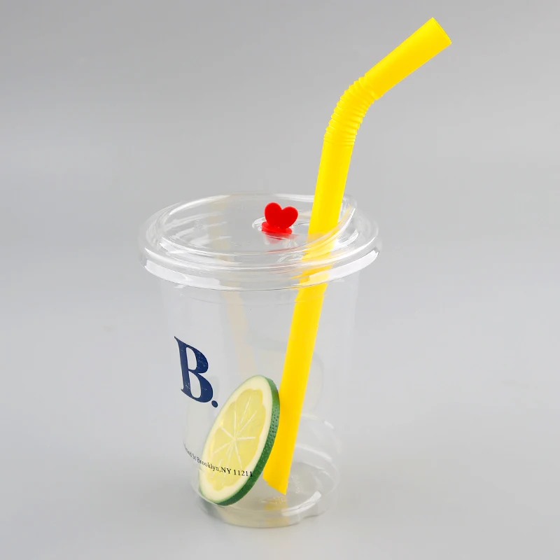 China Factory Plastic Cup Thick Hard Bubble tea cup 16 oz 24 oz Milk Tea boba plastic cups with lid