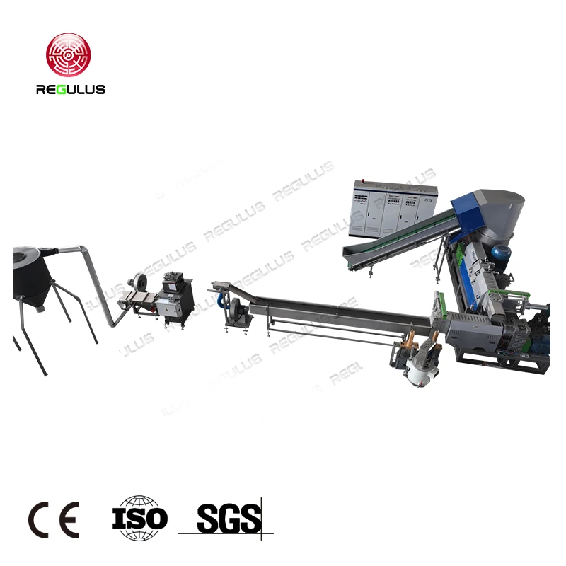 Soft Plastic BOPP PS PET PA Double Stage Granulating Pelletizing Recycling Line