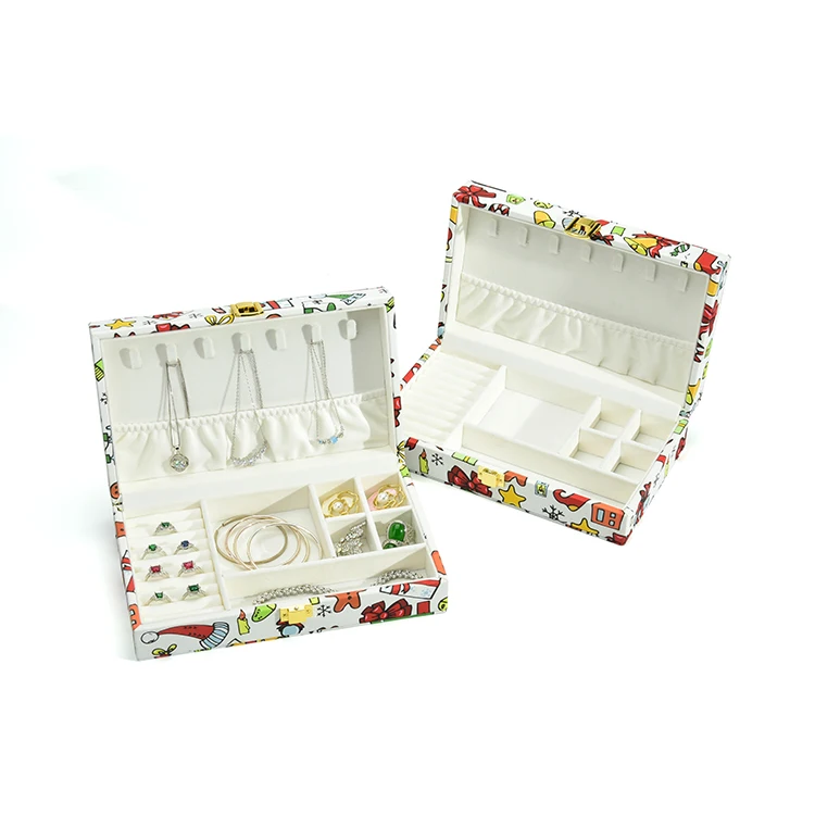 Luxury Jewelry Packaging Case NY-C206 Top Quality white Christmas style Jewellery Box Custom Logo Jewelry Box Organizer