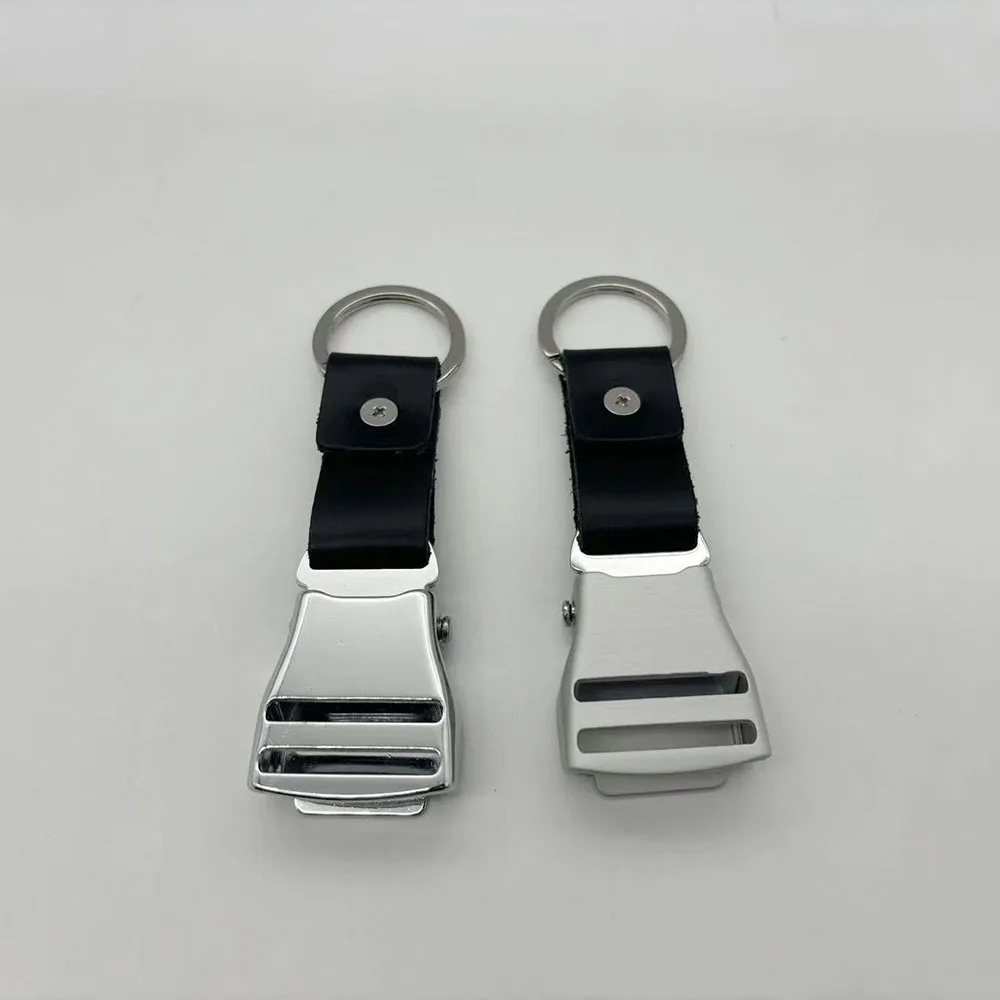 Flight Travel Aviation Detachable Airplane Buckle Seatbelt Safety Custom Seat Belt Buckle Leather Strap Keychain For Backpack