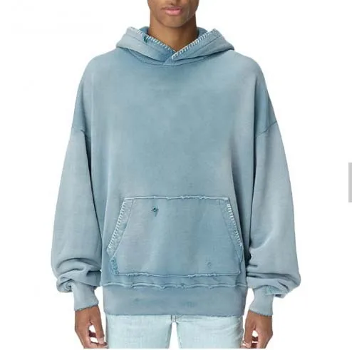 wholesale oem logo oversized hoodie custom embroidery acid wash hoodie men