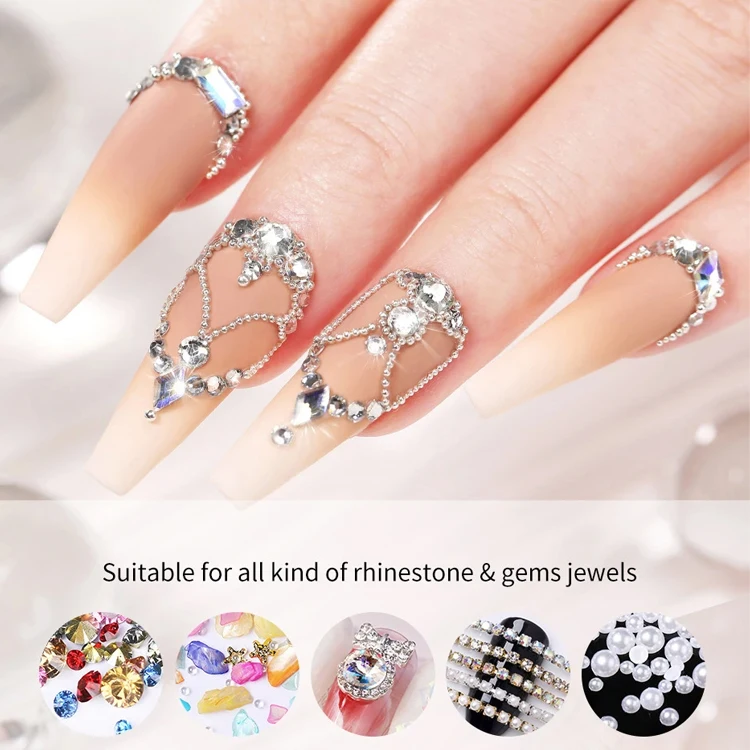 ZRKGEL Solid Gel Nail Glue Super Adhesive Gel Glue for Gem Jewelry Diamond Beads Stone Gel Curing Needed Nail Art