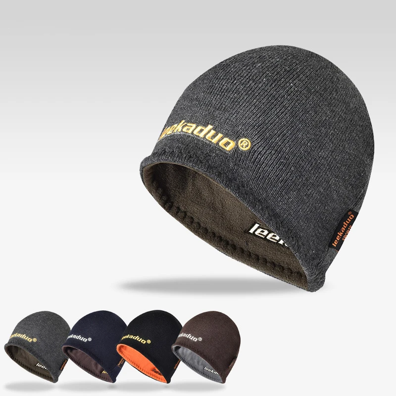 Winter Fleece Thick Outdoor Sport Custom Embroidery Ski Skull Watch Cap Skully Beanie Hats