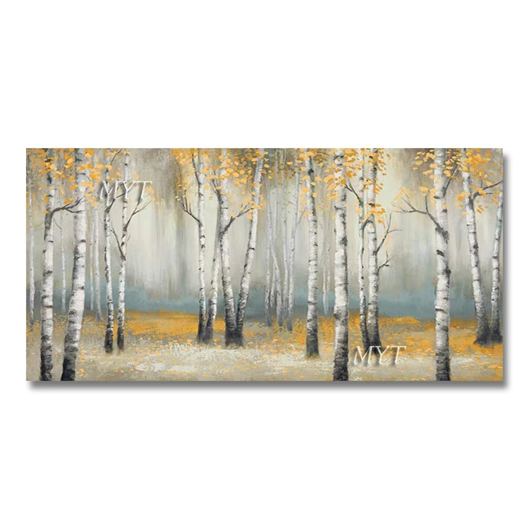 Украшения для дома, береза, ручная роспись, дерево, масляная живопись, Настенный декор, холст, искусство