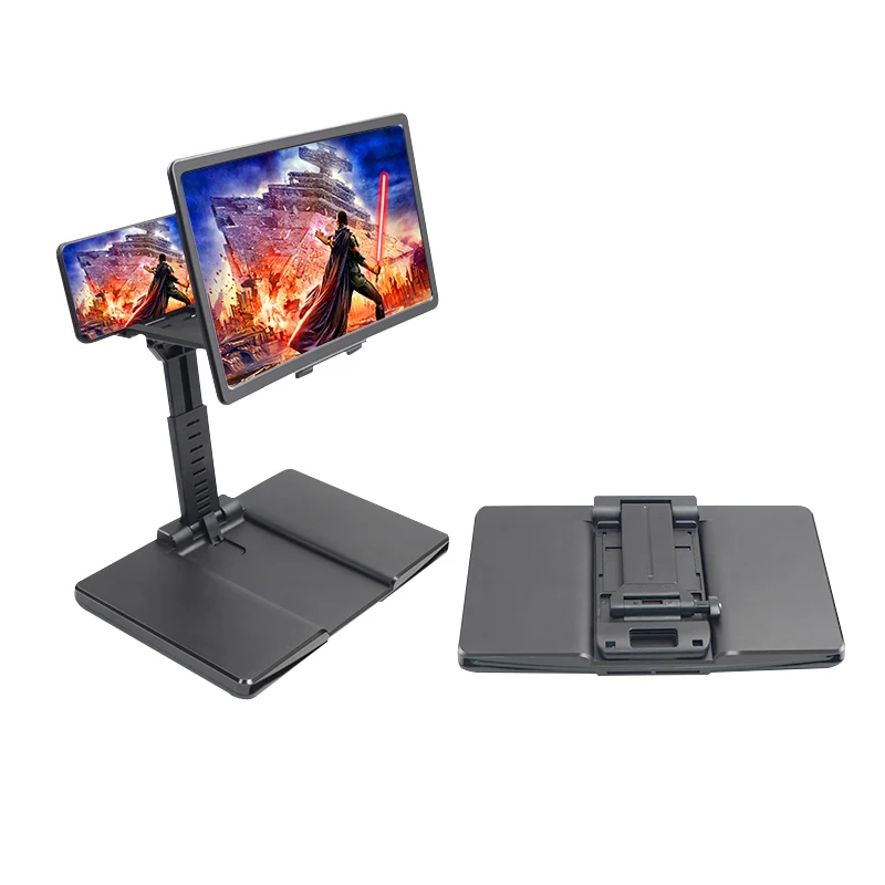 
Portable 12inch Screen Magnifier Desktop Phone Stand Holder Foldable Mobile Phone 3D Video Amplifier 