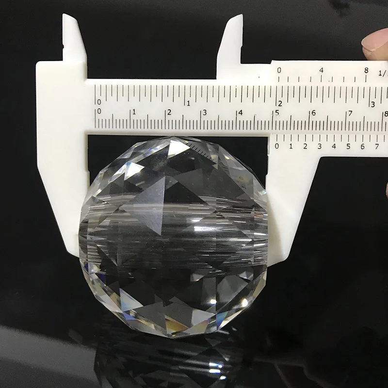 Machine Cut  Crystal Faceted Ball with through  hole