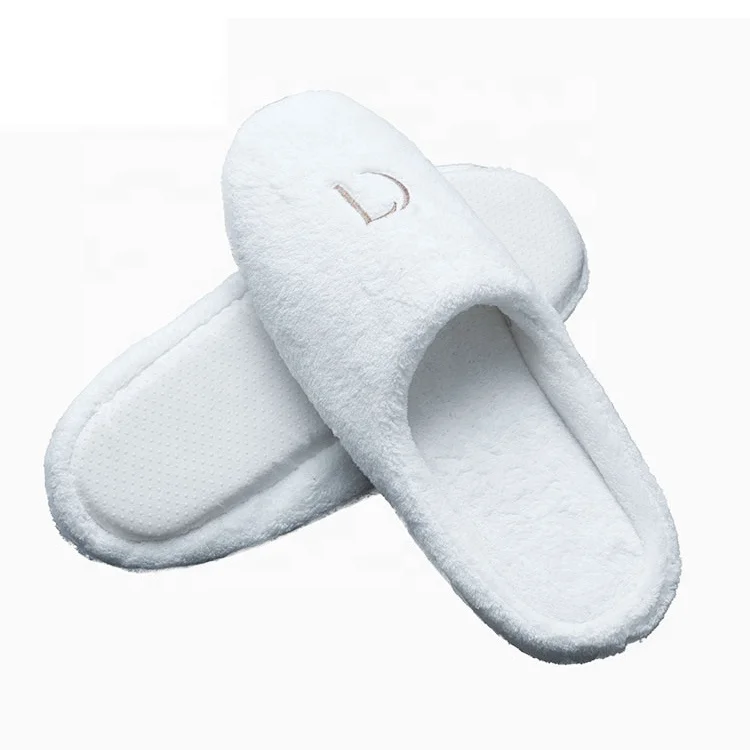 Comfort and durability custom personalized fancy embroidered winter warm coral velvet anti slip hotel slippers shoes