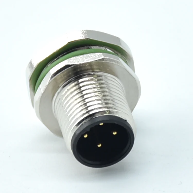 High quality Chinese factory rear fastened socket M12 waterproof 4p connector