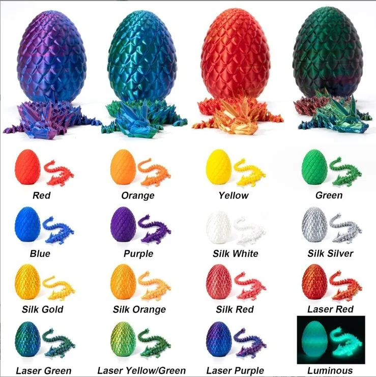 Desk Toys Easter Egg, 3D Printed Dragon, 3D Dragon Eggs with Dragon Inside, Dragon Toy Dragon Egg Fidget Toy, Fidget Toys