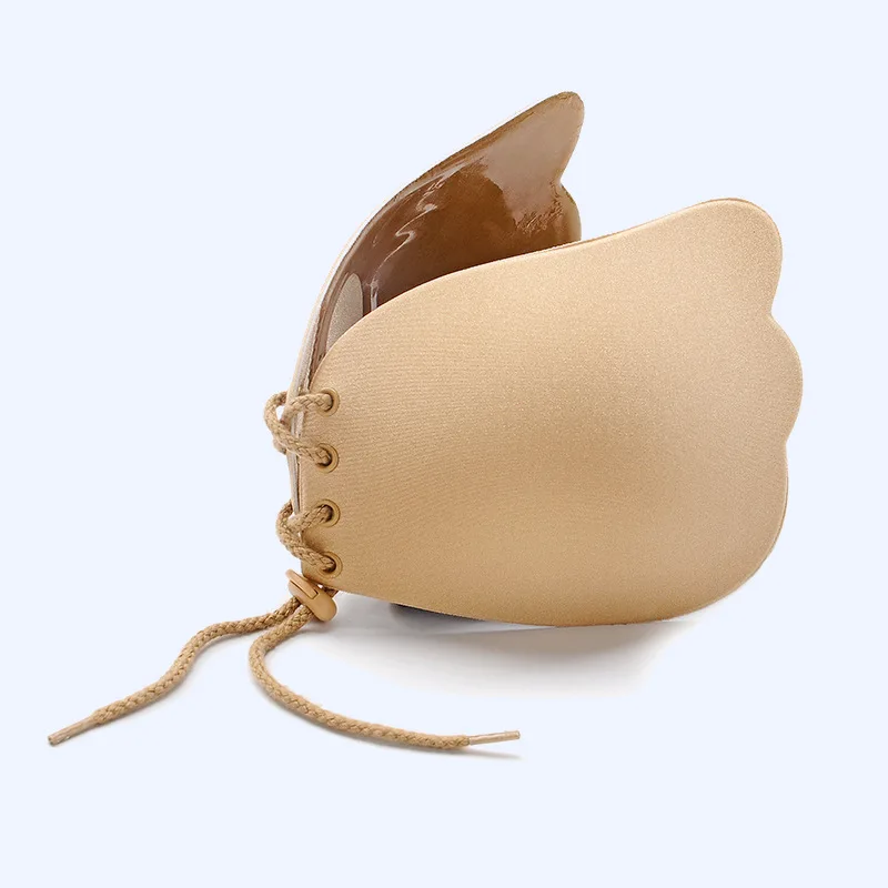 Factory Direct Lala Goddess Invisible Intimates Bikini Panties with Silicone Nipple Pasties Gathered Bra