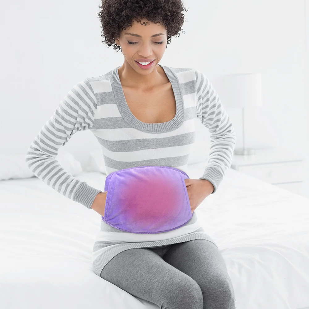 Factory hot water bag waist belt with plush soft fur cover rubber hot water bottle Menstrual Heating Pad Belt