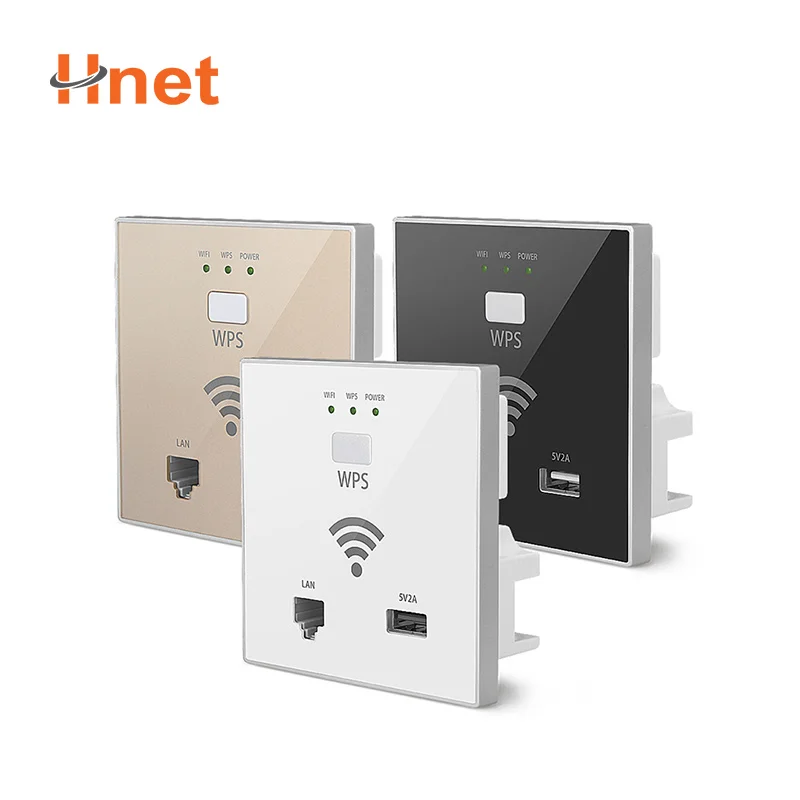 300M WPS Encryption in-Wall Wireless WiFi Router USB-Charging Socket Wall Mount Wi-Fi AP Router