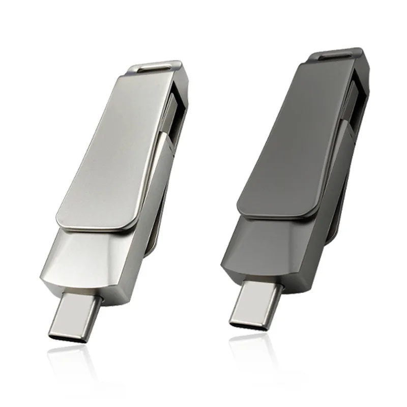 Поворотный металлический Usb-накопитель Type-C, 4/8/16/32/64/2,0