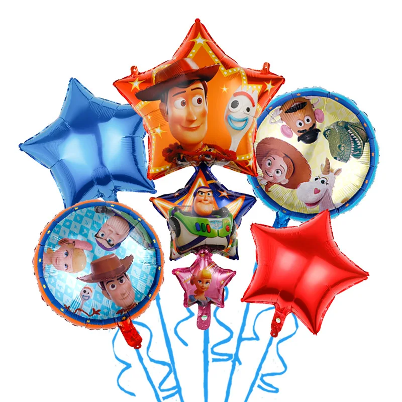 5 Pcs Cartoon Toy Story Woody Buzz Light Year Foil Balloons For Kids Air Balloons For Birthday Party Decoration