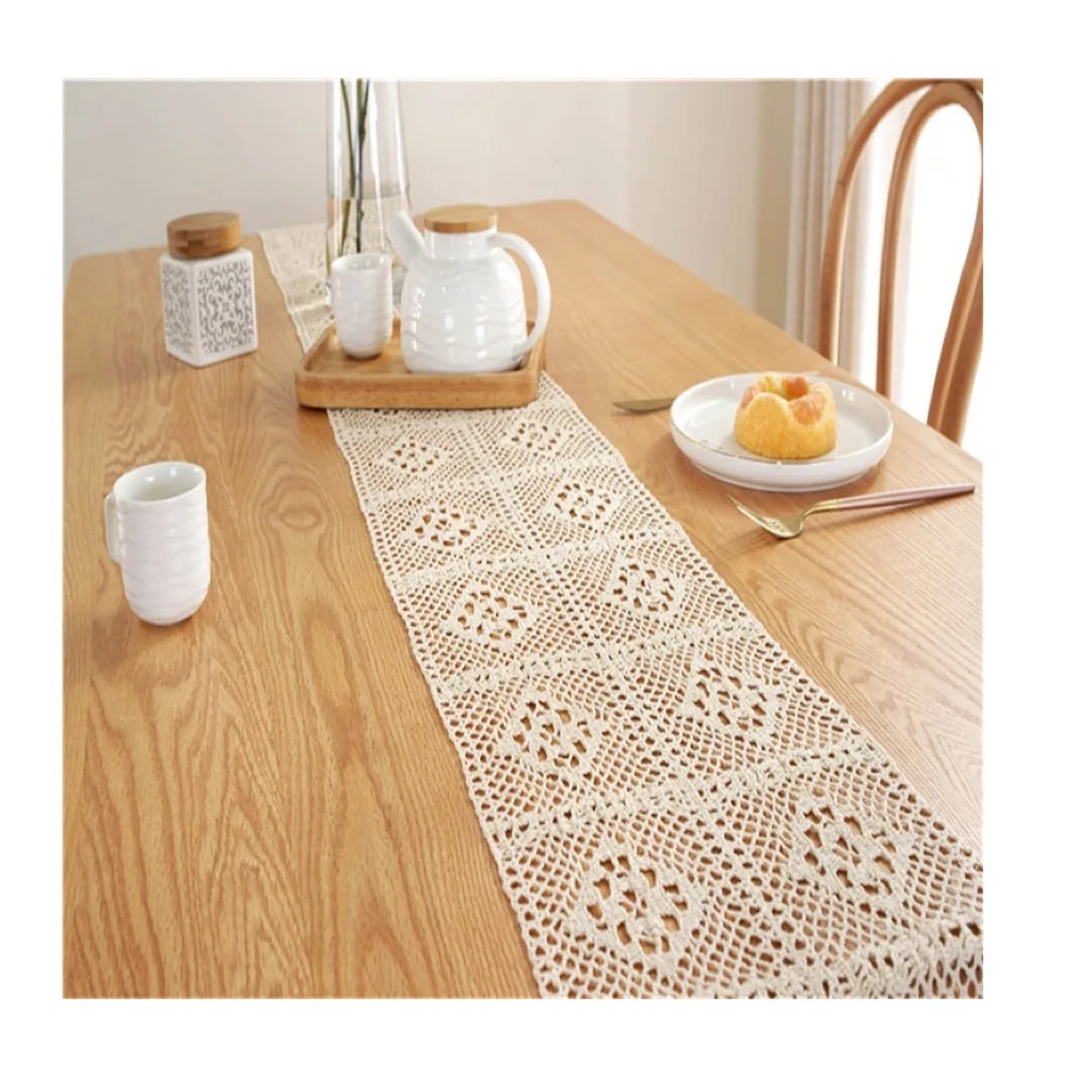 
T001 High Quality Thicken Cotton Linen Fabric Digital Custom Printing Table Runner For Home Decoration 