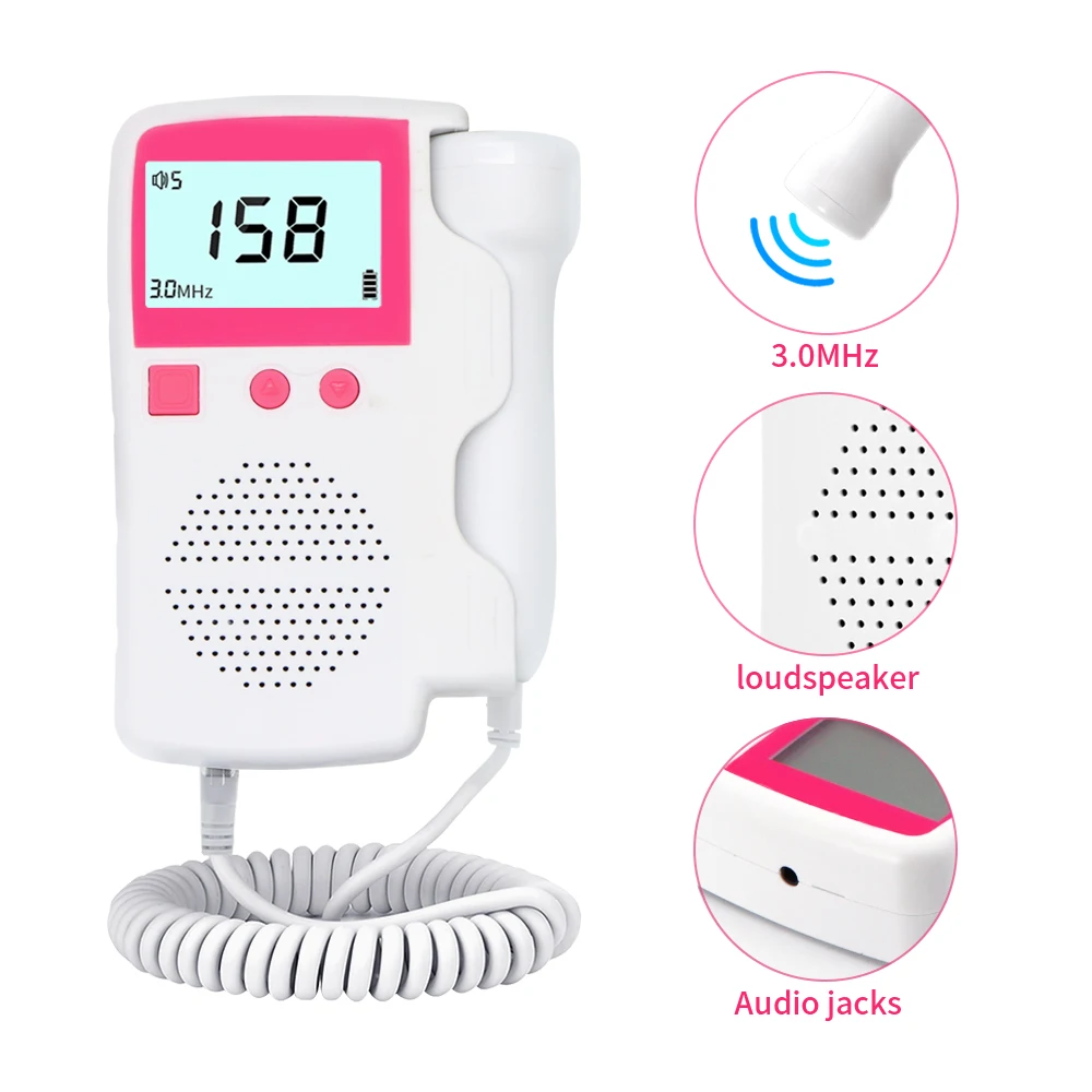 СВЕТОДИОДНЫЙ цифровой пренатальный Карманный Ультразвуковой детектор сердцебиения Цифровой фетальный допплер