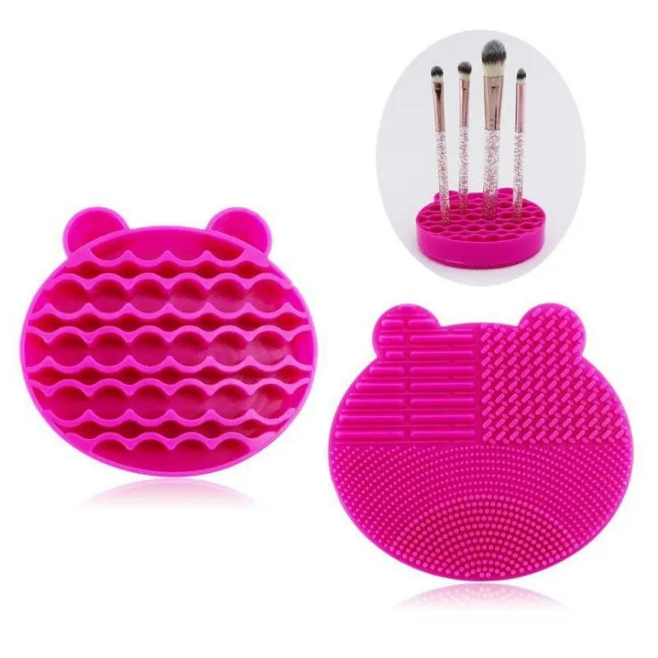 
2021 New High quality Hot Silicone Fashion Cleaning Makeup Washing Brushes Scrubber makeup brush Tool Cleaners Wholesale holder 