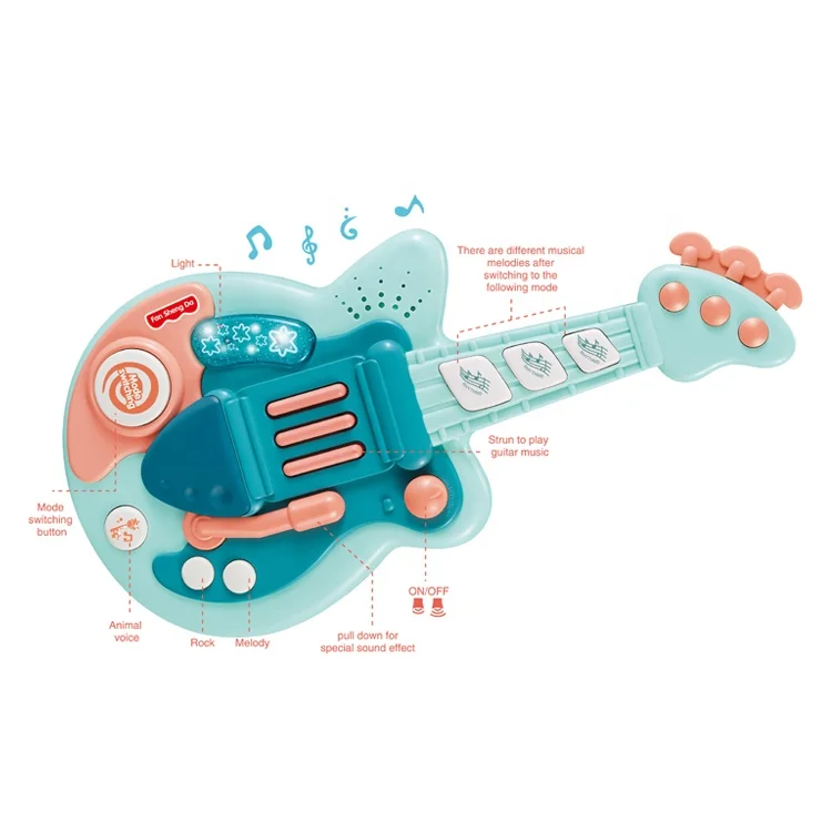 Early Educational Electronic Musical Toy Boys and Girls Toy Guitar Toy Musical Instrument in Three Colors