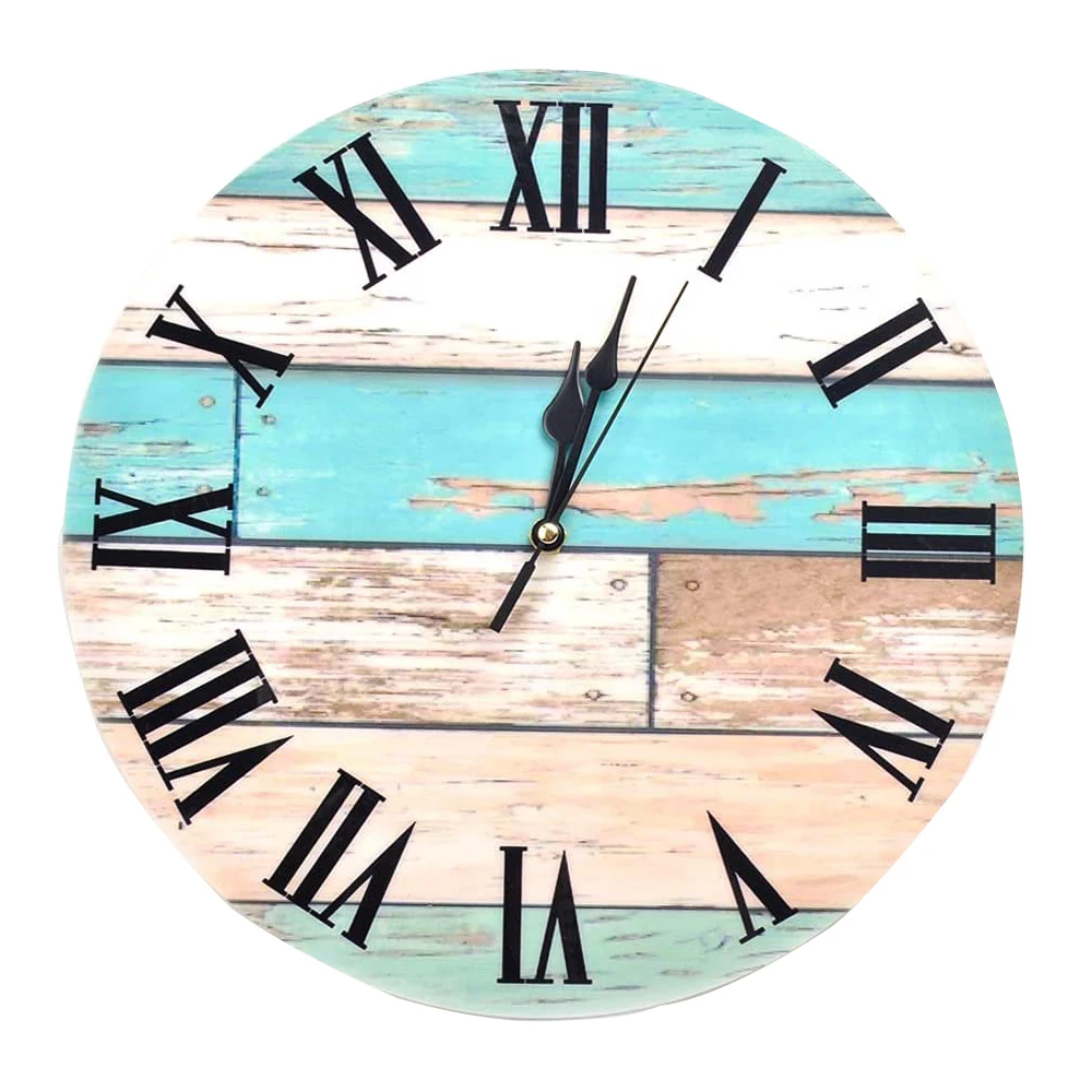 3D DIY Quartz Clocks Vintage Rustic Wooden Wall Clock Antique Shabby Retro Watches Home Kitchen Room Decoration Living Room