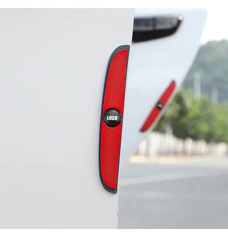 4 шт. резиновые полосы для бампера Автомобильная дверь Противоударная наклейка с эмблемой для Skoda Kodiaq Rapid Octavia Karoq Fabia Superb Kamiq Scala