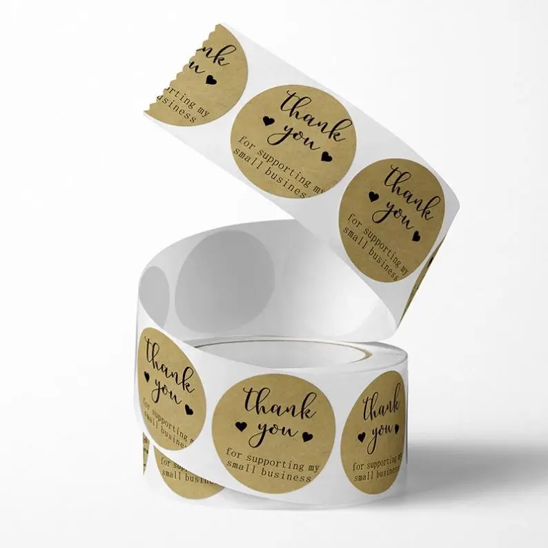 Custom film vinyl round gift tag sticker waterproof round sticker printing