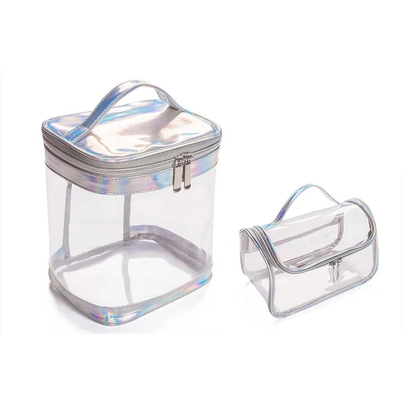 Transparent Cosmetic Bag Women Simple Waterproof Large Capacity Fitness Toiletry Bag Bath Makeup Bag Travel Portable Storage
