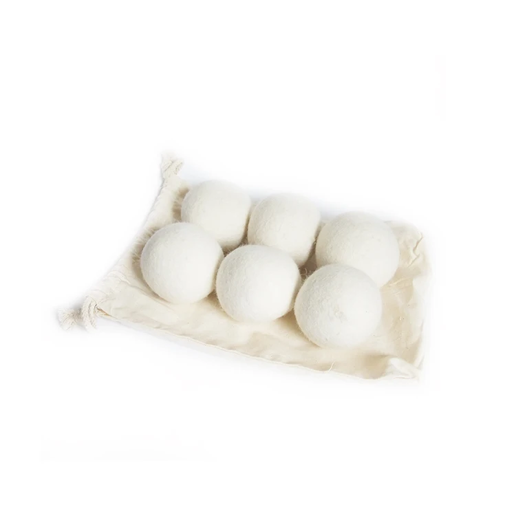 6-Pack Reusable Wool Dryer Balls Organic Felt Laundry Cleaner from New Zealand Wool Dryer Ball Features Cleaning