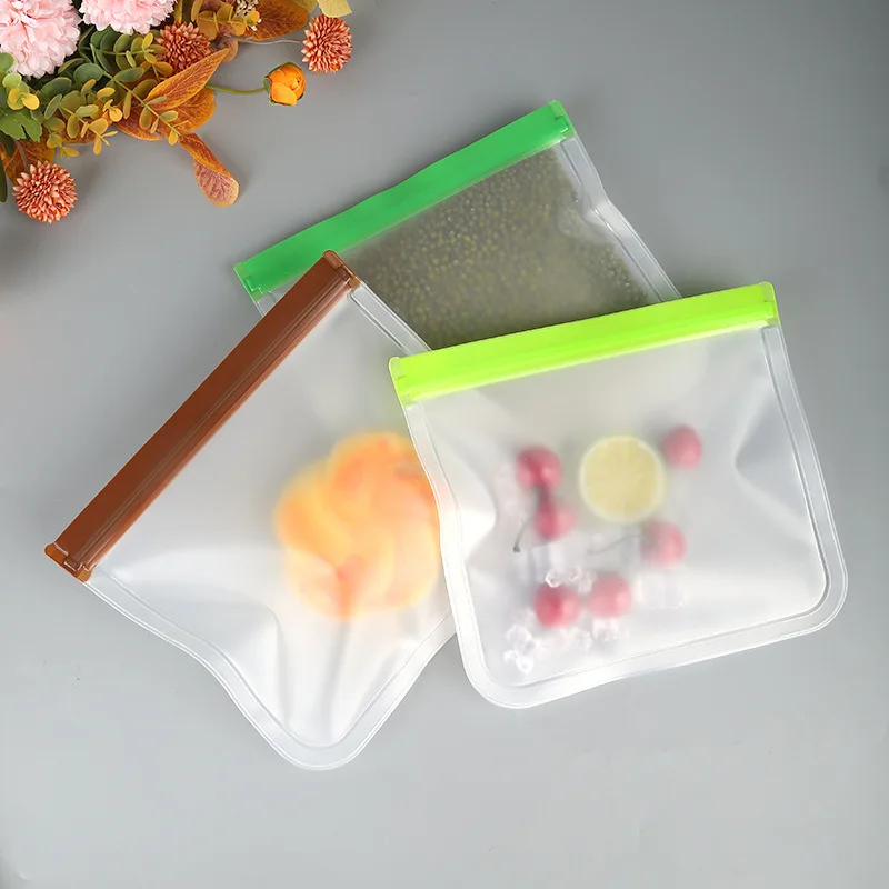 Reusable Translucent Self-Sealing Zipper Sealing Bag Storage Bag Environmental Food-Grade Fruit And Vegetable Preservation Bag