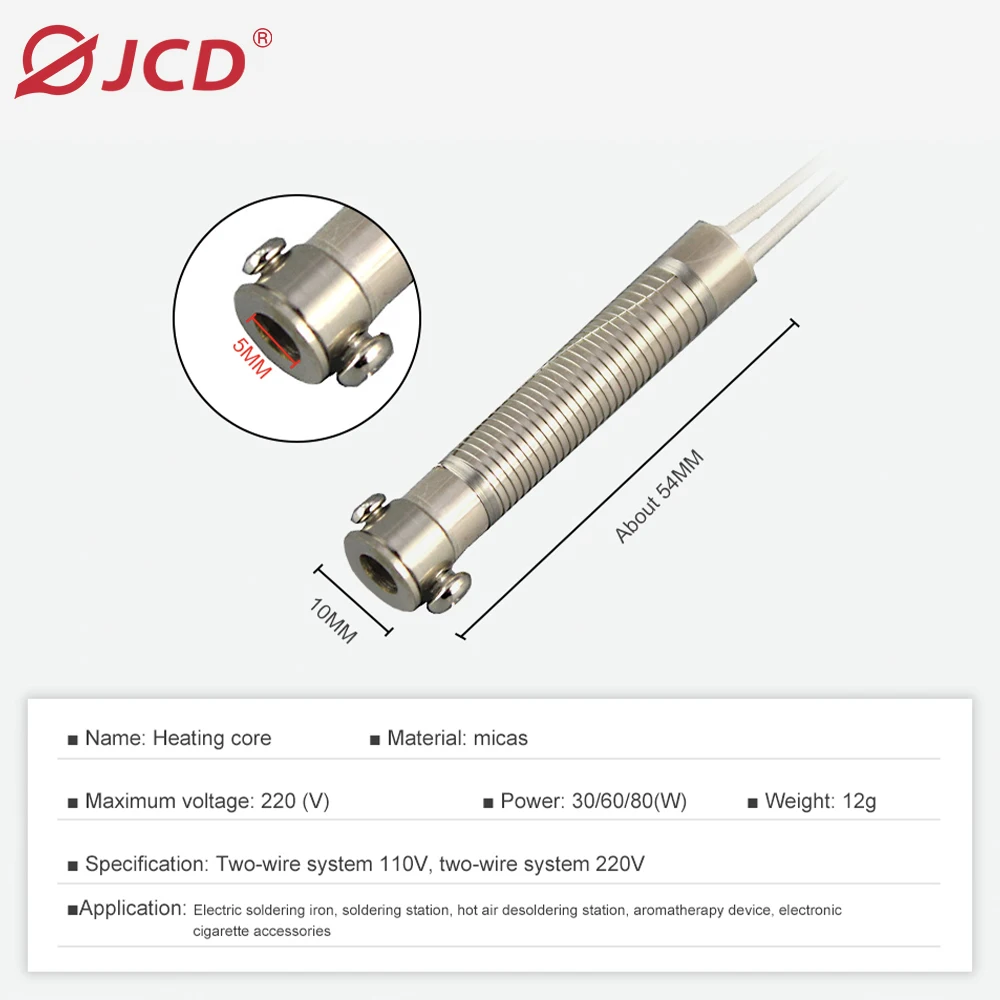 JCD Solder iron heating element ceramic heater External heating type heating core