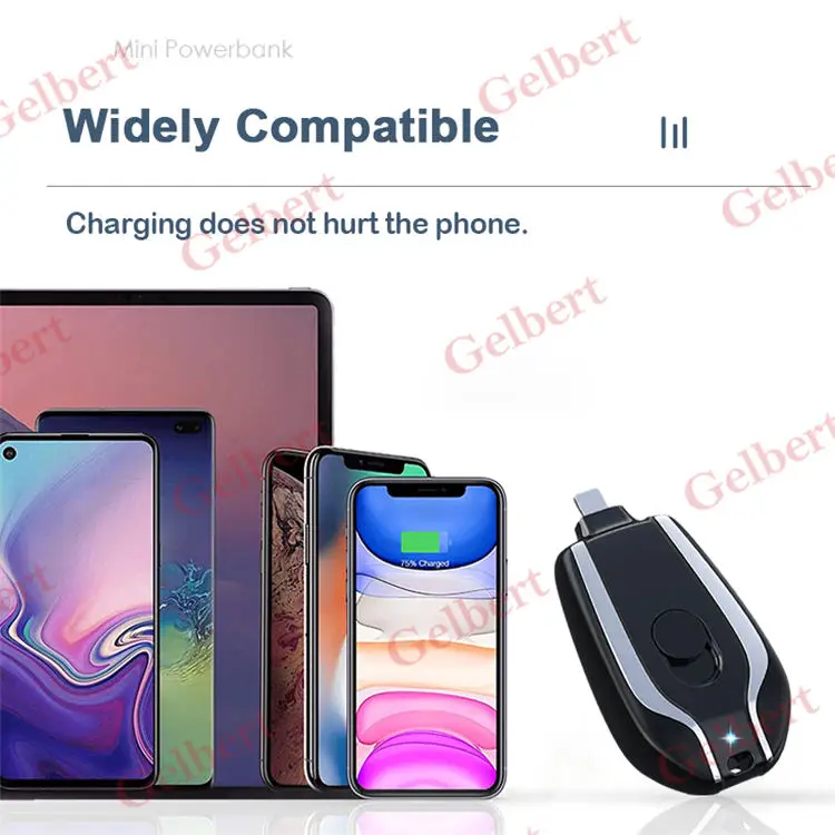Emergency Keychain Powerbank Mini Portable Charger 1200mAh Slim Pover Bank Mobile Phone Batterie Externe Key Chain Power Bank