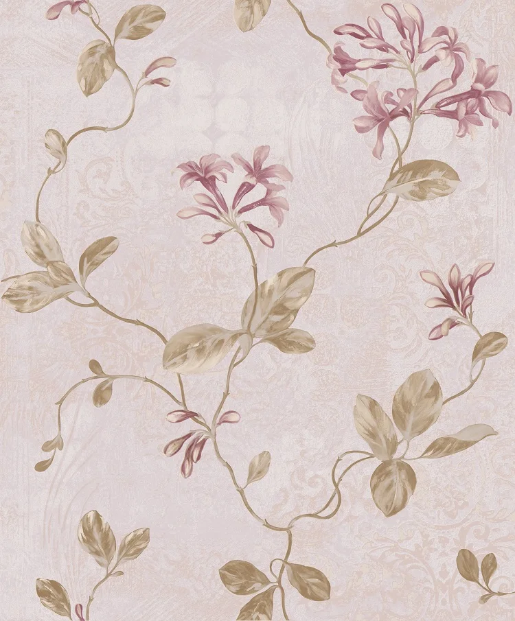 High End Elegant Lilac Pattern Bedroom Wallpaper Home Decoration